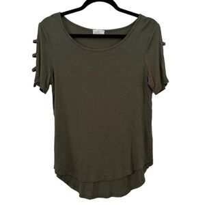 Glitz Layered Green Tee Size L
